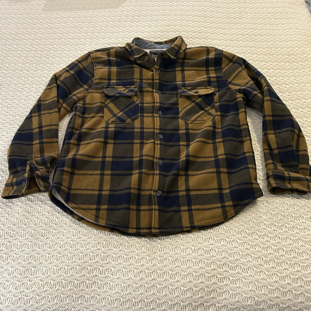 Valor Collective Super Soft Comfy Fleece Flannel Plaid Blue Yellow Mens XL